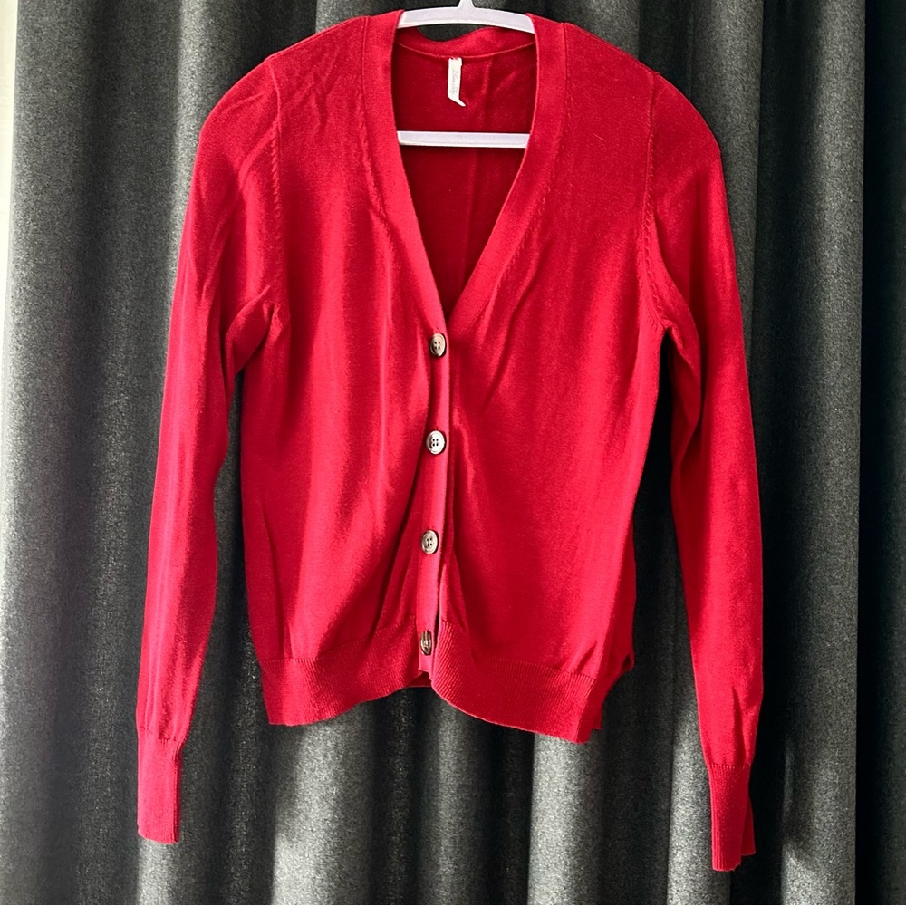Blue Sky Red Women's Sweater Cardigan Small